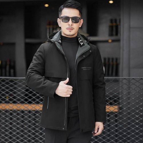 new high-end men‘s fur parka short genuine leather gold mink winter thickened liner removable warm