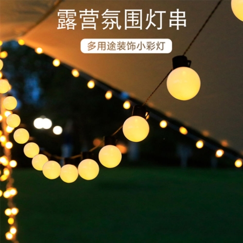 outdoor led large ball camping atmosphere lighting chain solar waterproof canopy tent night market stall courtyard decoration