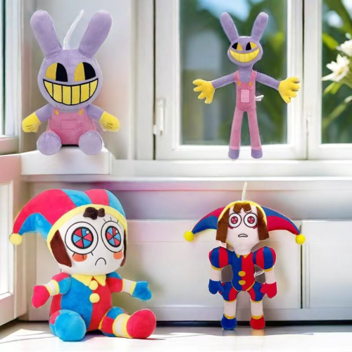 cross-border hot selling magical digital circus cartoon plush toy pamny and jax clown rabbit doll