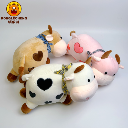 four-sided stretch doll scarf cow scarf embroidery living room decoration plush toy