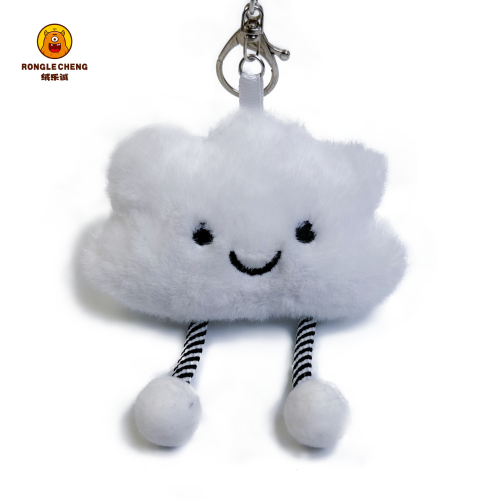 吱吱叫可爱云朵挂件毛绒钥匙扣学生书包挂饰公仔情侣款生日礼物