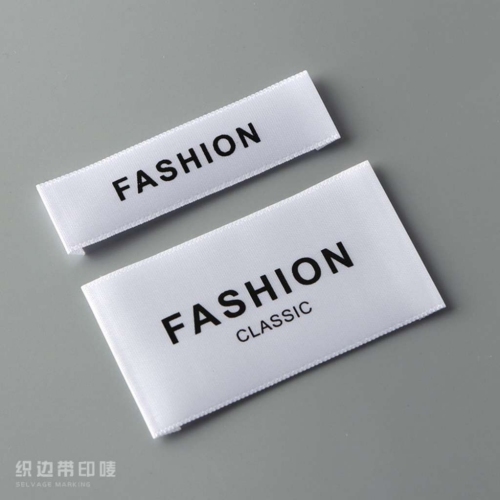 Fashion高档衣服领标定制服装商标纯棉布标高档涤纶印唛通用
