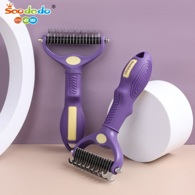 SoododoXDL-91318 Pet knotting comb Cat grooming pet comb Dog comb to remove floating hair removal knife comb rake comb pet supplies