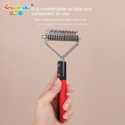 SoododoXDL-92256.10Pet knotted comb Dog comb Razor Edge Shepherd Grooming Bottom Float Shaver Removal comb Cat Large dog hair removal comb