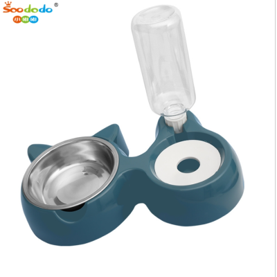 Soododo XDL-93690 New cat bowl automatic water storage cat food bowl pet food utensils easy to clean stainless steel bowl pet supplies wholesale