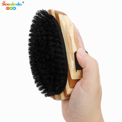 Soododo XDL-90415 Pet bath brush Color bamboo pig hair dog brush Cat to float hair cleaning beauty massage brush pet supplies
