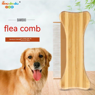 Soododo XDL-90408 Pet Supplies Pet Comb Flea comb Bamboo dog bone comb Dog comb Cat dog lice removal comb
