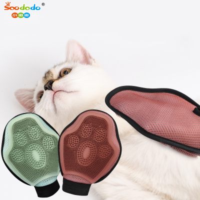 Soododo XDL-92617 Cat pet cleaning gloves Pet grooming massage gloves Dog bath massage brush