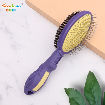 SoododoXDL-Pet double-sided comb Dog and cat grooming comb remove floating hair needle comb pet pig hair brush Pet supplies