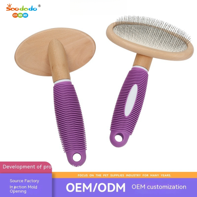 SoododoXDL-0013Factory custom pet hair-pulling needle comb Cat hair-grooming pongee needle brush Dog comb to remove floating hair opening knot comb