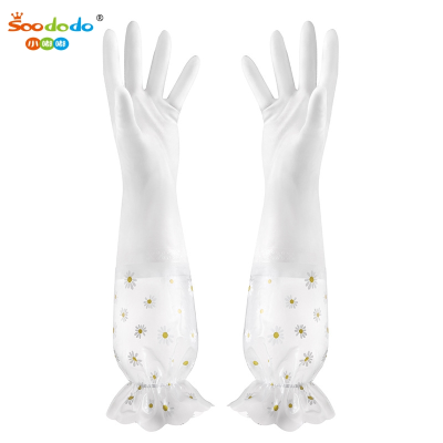 SoododoXDBDPN008Fleece-lined cleaning dishes gloves Pet bath latex gloves household waterproof