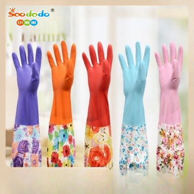 SoododoXDBDPN0013 Pet cleaning gloves Household gloves Cleaning laundry washing dishes Latex gloves plus velvet rubber gloves