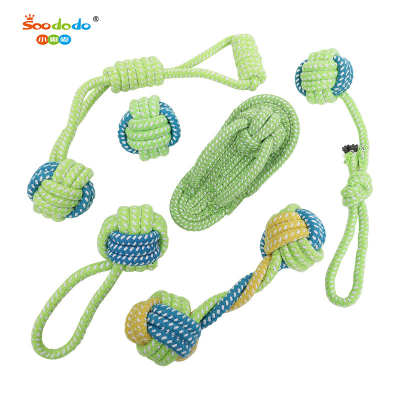 Soododo XDWJS002 Pet toy rope dog bite cotton rope toy teeth bite rope knot ball