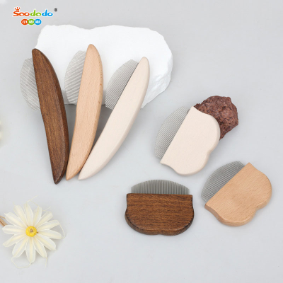 Soododo XDL-90338,90339 Solid wood flea comb Dog cat cleaning bath tools Beauty daily care needle comb