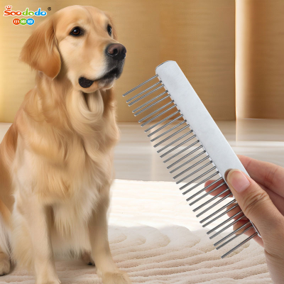 Soododo XDL-92488 Cat and dog comb metal row comb beauty knot to remove floating hair thickened handle