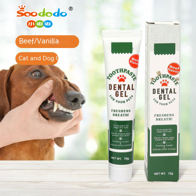 SoododoXDL-93110/93109Pet toothpaste Dog Toothpaste Dog mouth cleaning Products Cat toothpaste Beef flavor Vanilla flavor