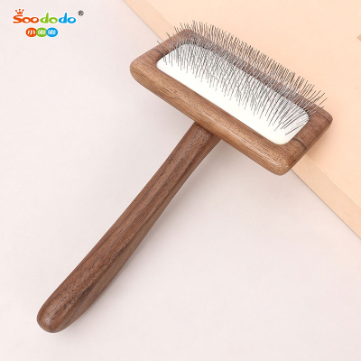 Soododo XDL-90168 Pet comb Solid wood grooming needle comb Dog cat unknot float comb Air cushion comb comb