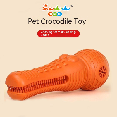SoododoXDL-93437Dog toy gnawing alligator molar stick Dog toothbrush Vocal teeth cleaning interactive bite resistant dog toy