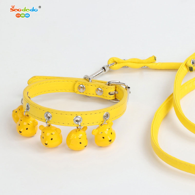 Soododo XDL-XQ003 Out of stock cartoon bell cat dog collar Cat collar Teddy bell dog leash leash set