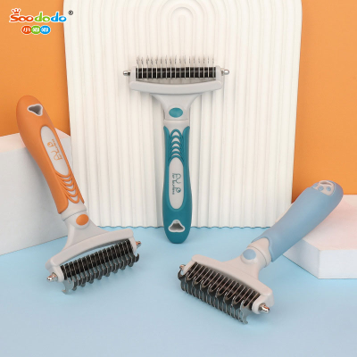 Soododo XDL-95001 Pet comb Cat dog double-sided knotted comb Dog hair removal comb grooming row comb