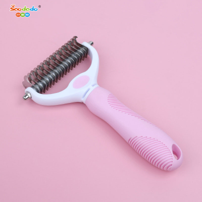 Soododo XDL- 95108  Pet comb Double-sided knotted comb Cat dog hair removal rake Comb dog pet grooming supplies