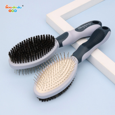 Soododo XDL-94902 Pet Products Pet Double-sided comb Dog grooming knotting removal floating hair massage needle comb cat pig hair removal brush