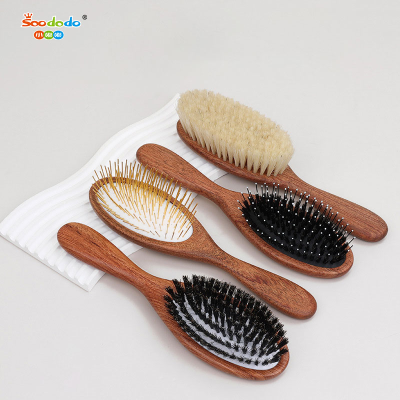 Soododo XDL-95201 Pet wooden handle comb cat beauty air bag massage needle comb dog pig hair removal brush pet supplies wholesale