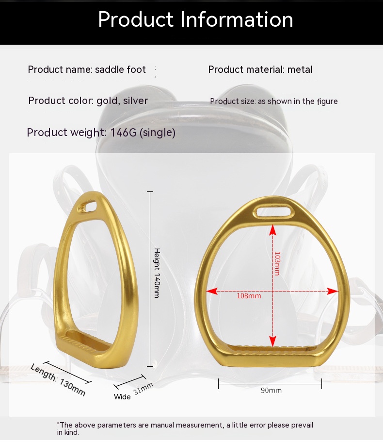 Supply Soododo XDL912154 Harness metal stirrup nonslip saddle saddle