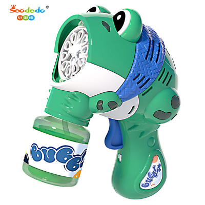 Soododo XDCLXT006 Net red frog holding bubble electromechanical dynamic light music blowing bubble toy