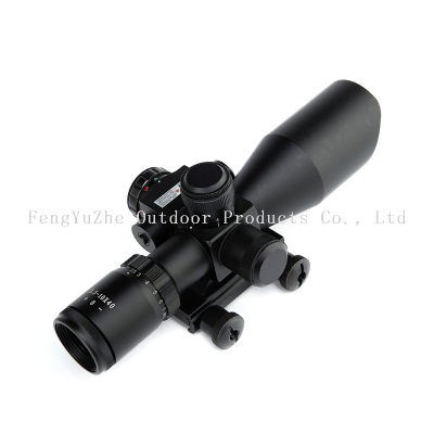 2.5-10x40oe + Red Laser Integrated Cross Telescopic Sight with Red and Green Dual Light Broadband Green Film Outdoor Bird Mirror