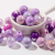 New fashion 16mm Acrylic Beads Purple Round Beads Pen Beads for DIY Phone Chain Key Chain Bracelet Necklace Car Hanging Mixed Color Beads(Purple)