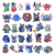 20 Pcs Silicone Focal Bead Cute Loose Beads Accessory for DIY Keychains Bracelet Necklace Pens Lanyard Making (Stitch)