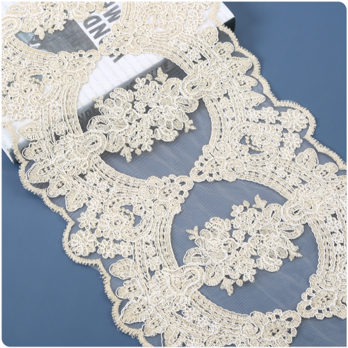 White Hollow Water Soluble Lace Accessories Fabric Wide Clothes Skirt Decorative Lace Edge embroidery Handmade DIY