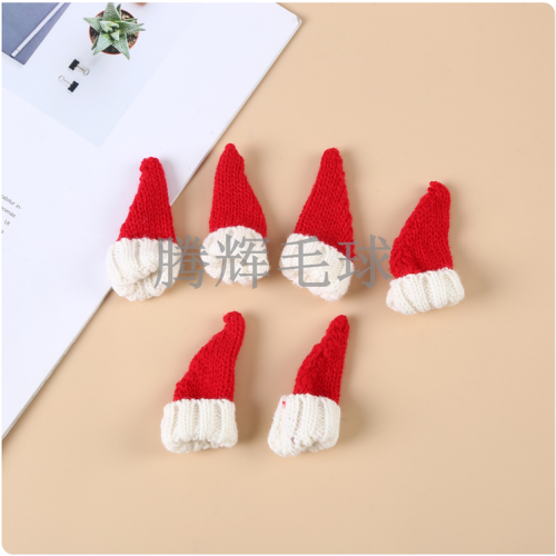 Christmas Small Hat Mini Wool Milk Tea Red Wine Decorative Scarf Wine Bottle Cap Doll Decorative Knitted Finger Cap