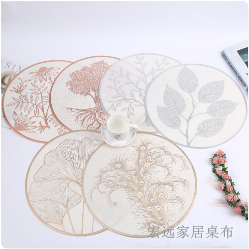 Dining Mat Living Room Chinese New Style Decoration Heat Proof Mat Oil-Proof Stain-Proof Heat Proof Mat Art PVC Hot Pressing