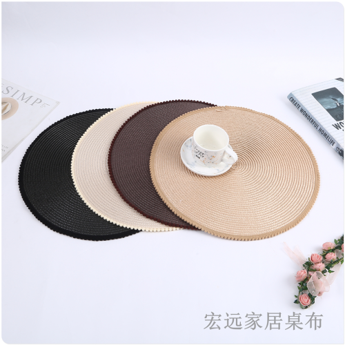 Woven Placemat American Western-Style Placemat Anti-Scalding Table Mat Household Decorative Pad Model Room Light Luxury Pp Plate Coasters