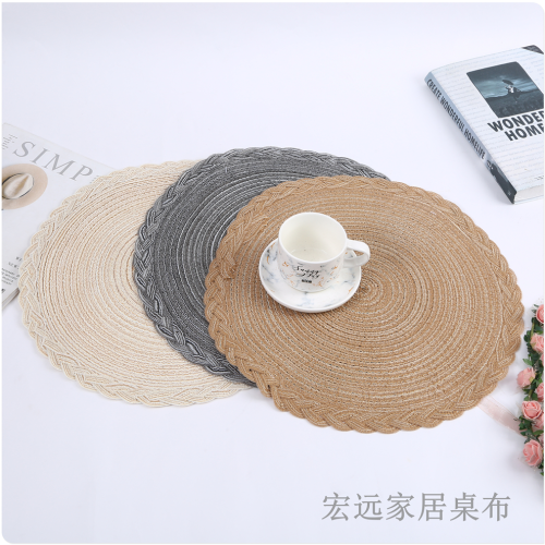 Hotel Placemat Insulation Nordic Light Luxury round Tray Mat Non-Slip Western Placemat Bronzing Cup Mat Bowl Mat Table Lamp Mat
