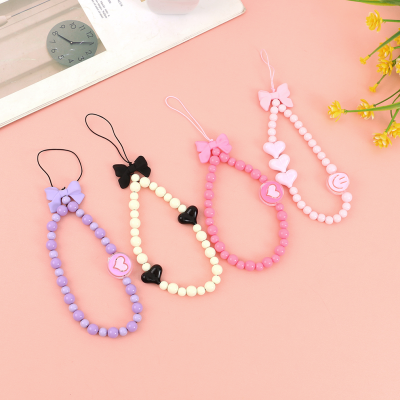 Japanese and Korean Fashion Dongdaemun New Simple and Elegant Acrylic Anti-Lost Mobile Phone Lanyard Hand Carrying Fashion Chain Mobile Phone Charm