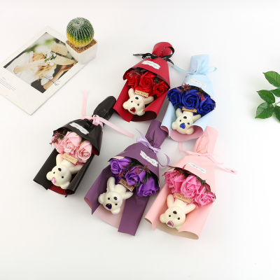 Mother's Day Gift Teacher Doll Bouquet Rose Soap Flower Fake Flower and Dried Flower Night Market Stall Wholesale Valentine's Day