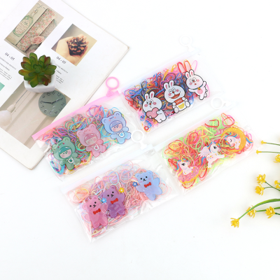 Cartoon Bag Disposable Rubber Band Korean Children's Basic Hair Rope Thick Color Girls Rubber Band Wholesale Manufacturer