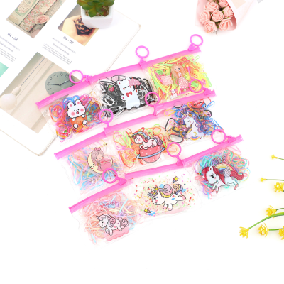 Japanese and Korean Children's Color Non-Wrapping Hair Small Rubber Band Bright Color High Elastic Hair Tie Baby Hair Ring Hair Rope Bag Wholesale