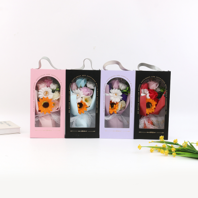 Valentine's Day Simulation Carnation Sun Bouquet Creative Soap Flower Gift Box Gift Christmas Present for Client Cross-Border