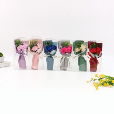 Mother's Day Gift for Teachers PVC Rose Limonium Statice Floral Packaging Box Transparent Dried Flower Gift Box