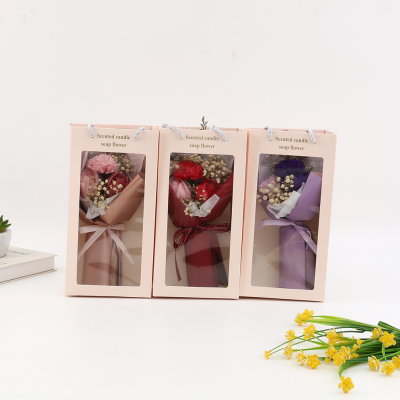 Teacher's Day Mother Three Eight Goddess Queen's Day Gift for Teacher Mother Aunt Soap Flower Boxed Bouquet