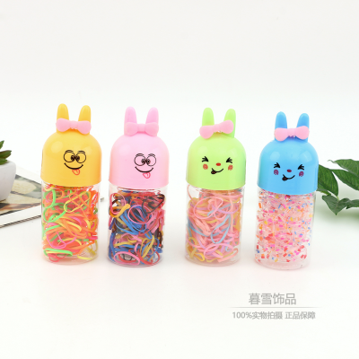 Children's Thickened Strong Pull Constantly Disposable Rubber Band Little Girl's Head Rope Cartoon Canned Color Tied-up Hair Little Hair Ring