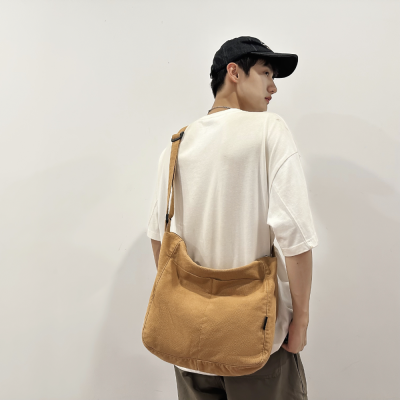 Cross-Border Canvas Bag for Women New Korean Style Simple Niche Messenger Bag Fashion Ins Literary Lazy Shoulder Bag
