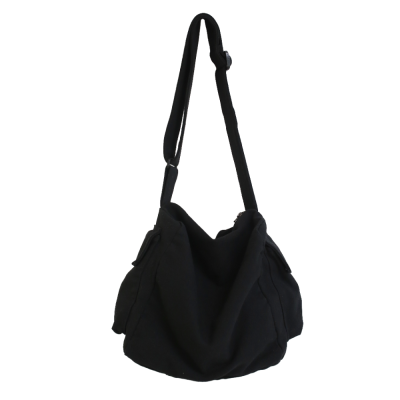 New Daily Labeling Pocket Large Shoulder Bag Korean Style Large Capacity Shoulder Messenger Bag Wholesale Messenger Bag Canvas Bag