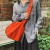 Ins Japanese Harajuku Shoulder Messenger Bag Design Fashion Canvas Bag Women's Large Capacity Solid Color Student Large Shoulder Bag Men