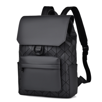 New Backpack Fashion Brand Geometric Rhombus Student Schoolbag Commuter Computer Bag Large Capacity Riding Quality Men's Bag