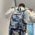 New Casual Double Back New Short Trip Backpack High Sense Graffiti Printing Middle School and College Schoolbag